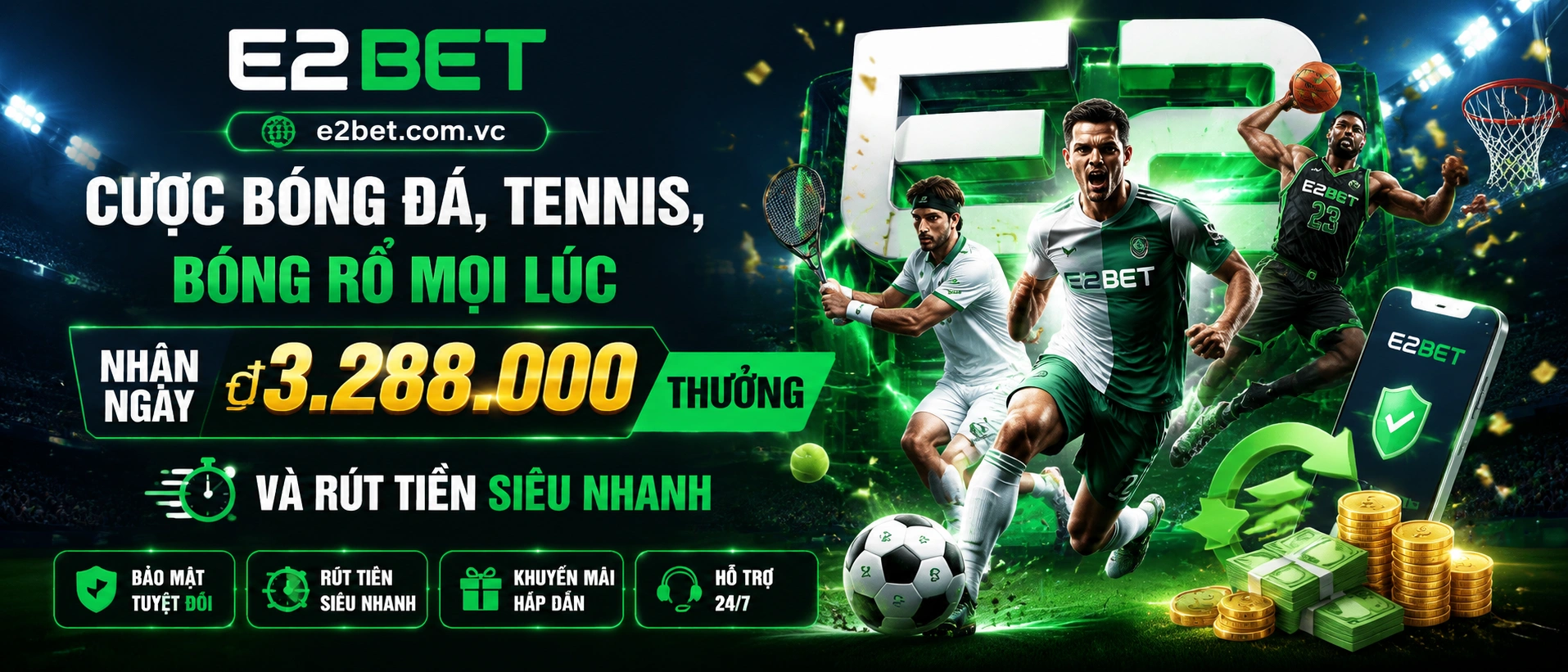 Không gian thể thao E2BET với nội dung bóng đá và lịch thi đấu
