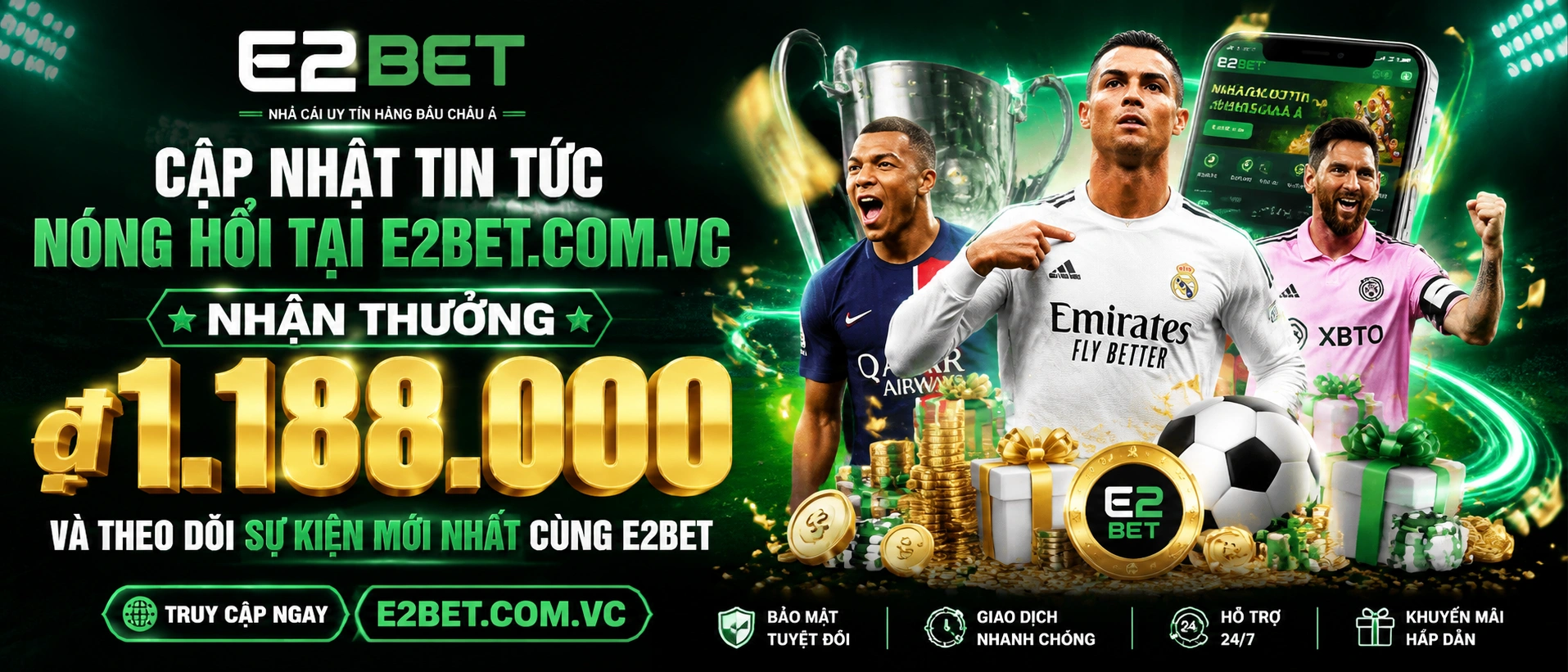 Tin tức E2BET với ưu đãi thưởng lớn và cập nhật nóng
