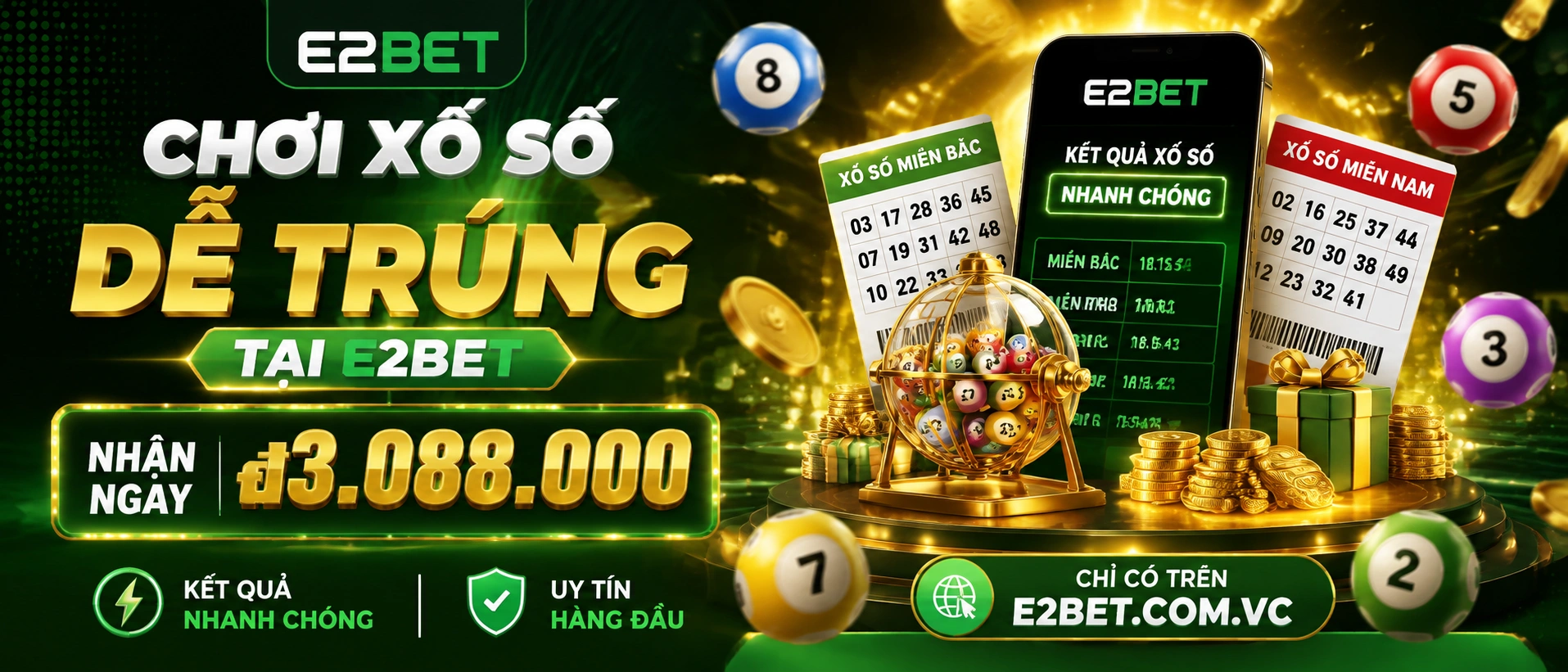 Bảng thống kê và lối vào các khu vực xổ số XSMB XSMN XSMT trên E2BET